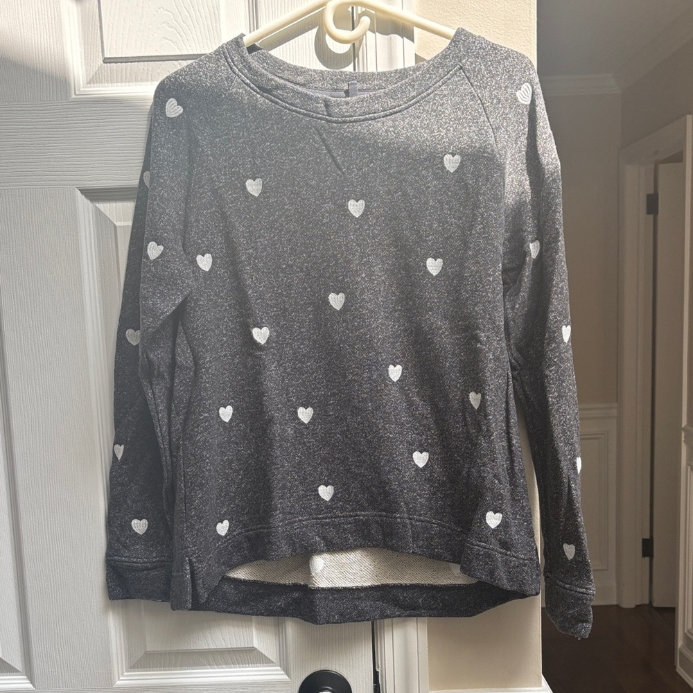 Lou & Grey Charcoal Heart Patterned Pullover